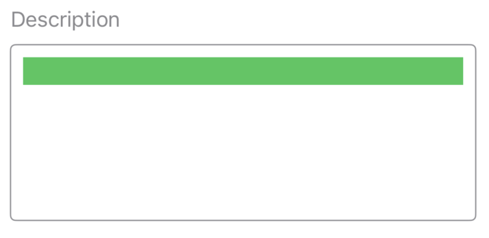 SwiftUI Text field with green debug background